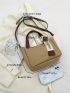 Mini Satchel Bag Double Handle Two Tone Fashion Style