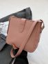 Minimalist Textured Square Bag Fashion Pink