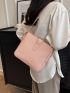 Minimalist Textured Square Bag Fashion Pink