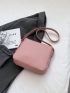 Minimalist Textured Square Bag Fashion Pink