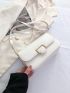 Small Flap Square Bag Metal Decor White