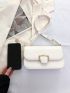 Small Flap Square Bag Metal Decor White