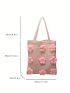 Floral Decor Straw Bag Vacation Double Handle