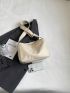 Medium Hobo Bag Beige Minimalist Adjustable Strap For Daily