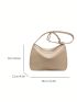 Medium Hobo Bag Beige Minimalist Adjustable Strap For Daily