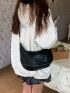 Black Hobo Bag Minimalist Adjustable Strap For Daily