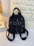 Small Classic Backpack Sequins Decor Black Fashionable