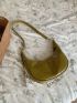 Medium Hobo Bag Olive Green Minimalist For Daily