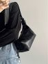 Small Hobo Bag Black Minimalist Adjustable Strap