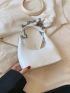 Mini Hobo Bag White Minimalist Top Handle