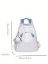 Medium Classic Backpack Colorblock Zipper Front Decor For Daily