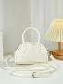 Mini Dome Bag White Minimalist Double Handle For Daily