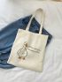 Canvas Shopper Bag Duck & Slogan Graphic Casual