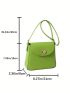 Small Flap Square Bag Turn-lock Adjustable Strap PU