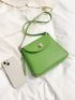 Small Flap Square Bag Turn-lock Adjustable Strap PU