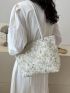 Floral Embroidered Straw Bag Double Handle Magnet Vacation