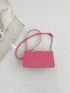 Minimalist Square Bag Metal Decor Neon Pink Funky