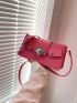 Minimalist Square Bag Metal Decor Neon Pink Funky