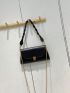 Medium Flap Baguette Bag Black Chain