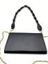 Medium Flap Baguette Bag Black Chain