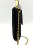 Medium Flap Baguette Bag Black Chain