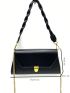 Medium Flap Baguette Bag Black Chain