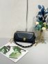 Medium Flap Baguette Bag Black Chain