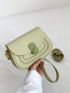 Mini Saddle Bag Litchi Embossed Flap Adjustable-strap