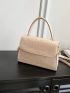 PU Square Bag Crocodile Embossed Pink Flap