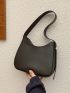 Black Hobo Bag Minimalist Medium PU