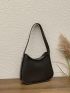 Black Hobo Bag Minimalist Medium PU