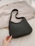 Black Hobo Bag Minimalist Medium PU