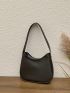 Black Hobo Bag Minimalist Medium PU