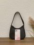 Black Hobo Bag Minimalist Medium PU