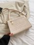 PU Square Bag Crocodile Embossed Pink Flap