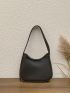 Beige Hobo Bag Minimalist Adjustable Strap PU