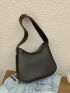 Beige Hobo Bag Minimalist Adjustable Strap PU