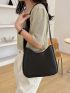 Beige Hobo Bag Minimalist Adjustable Strap PU