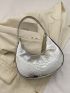 Metallic Snakeskin Embossed Hobo Bag Funky Zipper PU