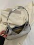 Metallic Snakeskin Embossed Hobo Bag Funky Zipper PU