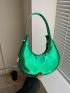 Metallic Snakeskin Embossed Hobo Bag Funky Zipper PU