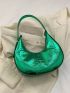 Metallic Snakeskin Embossed Hobo Bag Funky Zipper PU