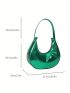 Metallic Snakeskin Embossed Hobo Bag Funky Zipper PU