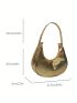 Metallic Snakeskin Embossed Hobo Bag Funky Zipper PU