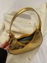 Metallic Snakeskin Embossed Hobo Bag Funky Zipper PU