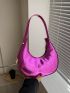 Metallic Snakeskin Embossed Hobo Bag Funky Zipper PU