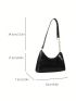 Crocodile Embossed Baguette Bag Fashionable Zipper PU