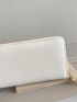 White Long Wallet Elegant Snakeskin Embossed Zipper PU