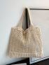 Large Crochet Bag Vacation Hollow Out Polyester