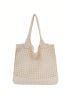 Large Crochet Bag Vacation Hollow Out Polyester